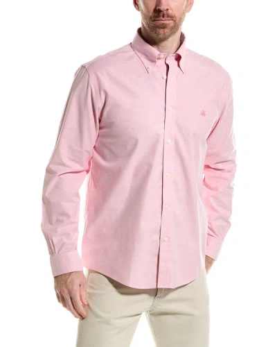 Shop Brooks Brothers Solid Regular Fit Woven Shirt In Pink