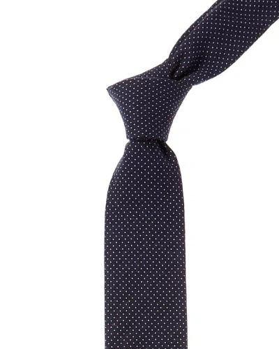 Shop Hugo Boss Dark Blue Dots Wool-blend Tie