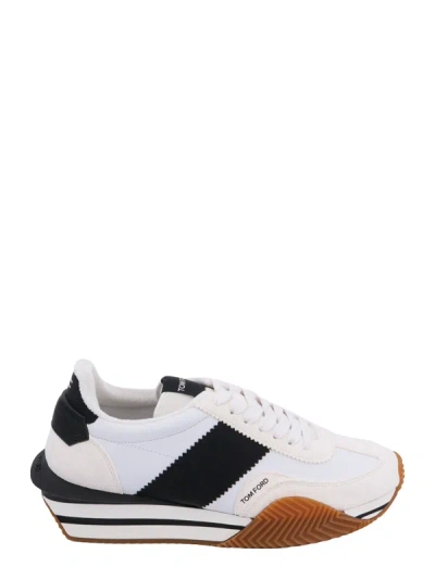 Shop Tom Ford Leather And Suede Sneakers
