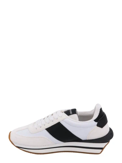Shop Tom Ford Leather And Suede Sneakers