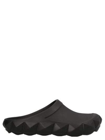 Shop Valentino Roman Stud Flat Shoes Black