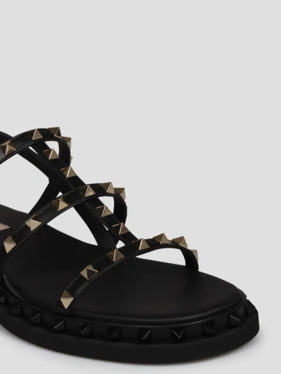 Shop Valentino Straps Calfskin Rockstud Sandal