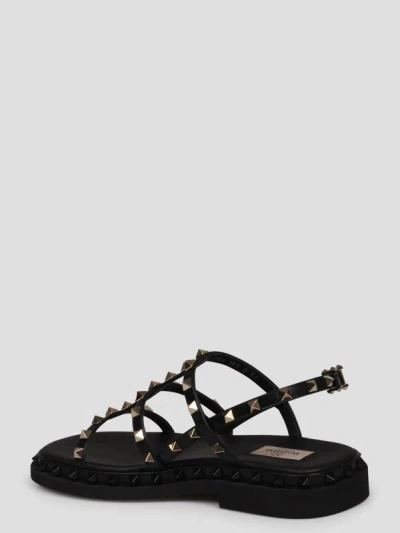Shop Valentino Straps Calfskin Rockstud Sandal