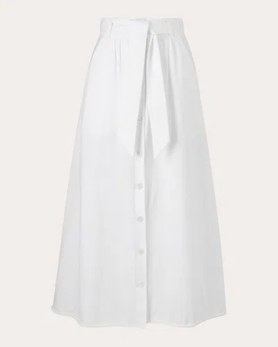 E.l.v Denim E. L.v. Denim Women's Clara Poplin Midi Skirt In White