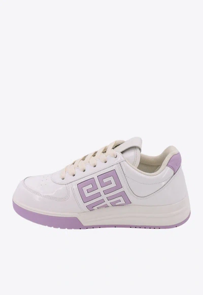 Shop Givenchy 4g Patent Leather Sneakers In White