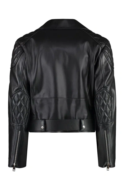 Shop Burberry Calf Leather Jacket In Black