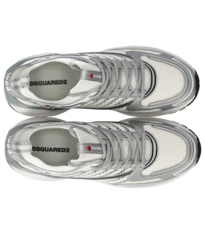 Shop Dsquared2 Dash White Silver Sneaker
