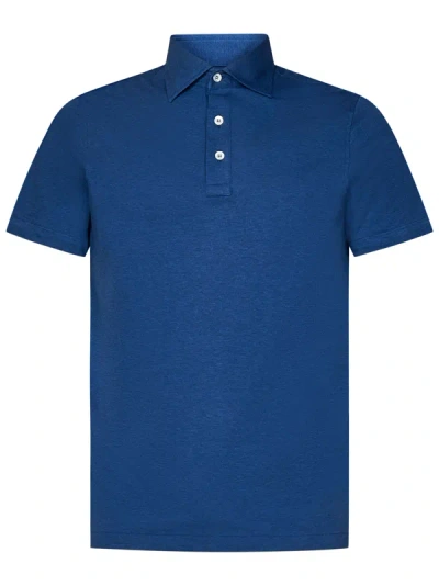 Shop Luigi Borrelli Polo Shirt In Blu