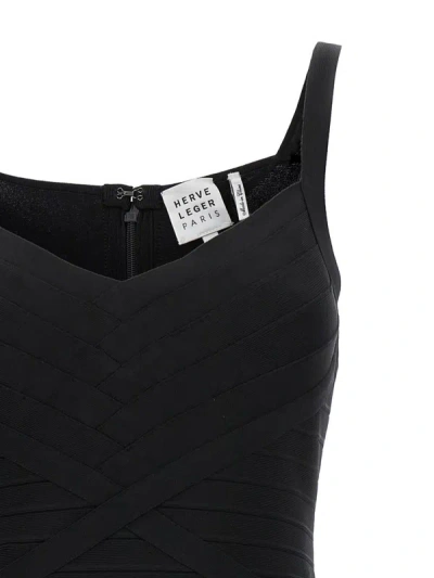 Shop Herve Leger Hervé Léger 'icon Bandage Bustier Mini' Dress In Black