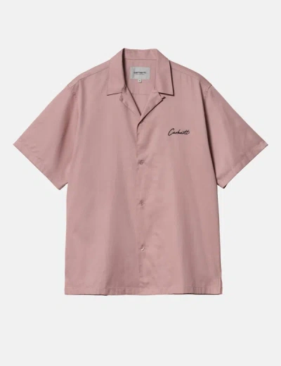 Shop Carhartt -wip Short Sleeve Delray Shirt In Pink
