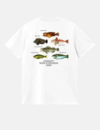 Shop Carhartt -wip Fish T-shirt (loose) In White