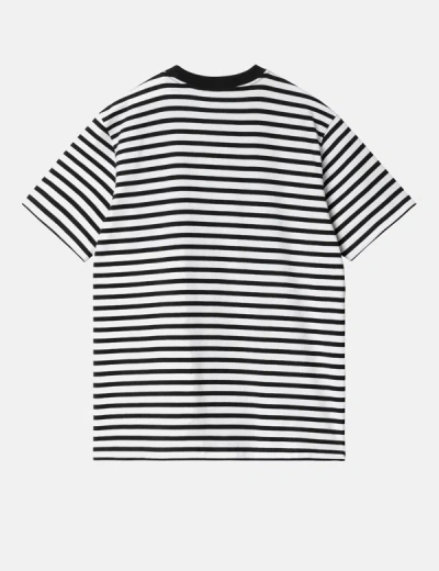 Shop Carhartt -wip Seidler Stripe Pocket T-shirt In Black
