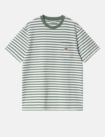 Shop Carhartt -wip Seidler Stripe Pocket T-shirt In Green