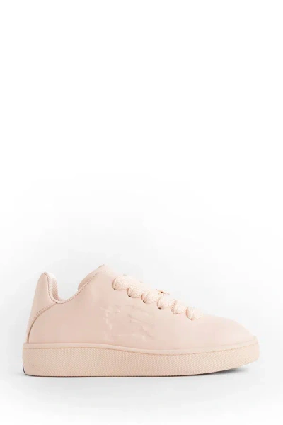Shop Burberry Box Leather Sneakers In Pink
