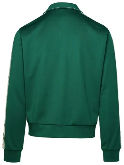 Shop Casablanca 'laurel' Green Cotton Blend Sweatshirt