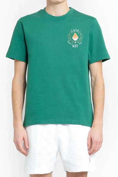 Shop Casablanca Casa Way T-shirt With Print In Green