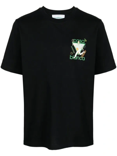 Shop Casablanca Le Jeu T-shirt With Graphic Print In Black