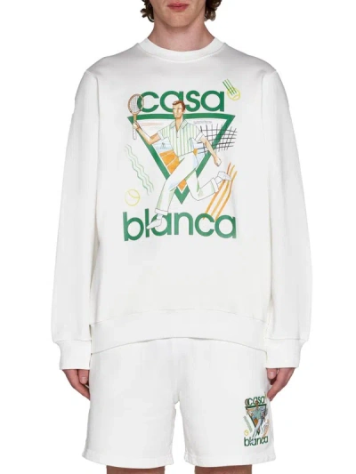 Shop Casablanca Sweatshirt With Logo In White