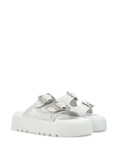 Shop Casadei 'birky Ale' Slippers In White