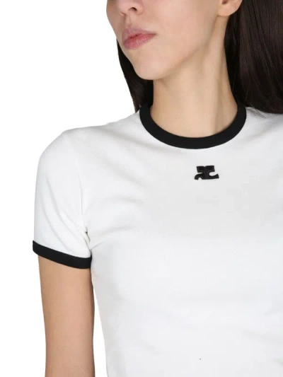Shop Courrèges T-shirts In Black&white