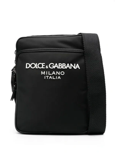 Shop Dolce & Gabbana Messenger Bag With Logo In Black