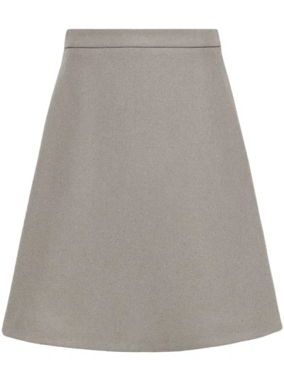 Shop Ami Alexandre Mattiussi Ami Paris Knitted Midi Skirt In Grey