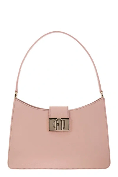 Shop Furla Pink Leather 1927 M Shoulder Bag In Alba