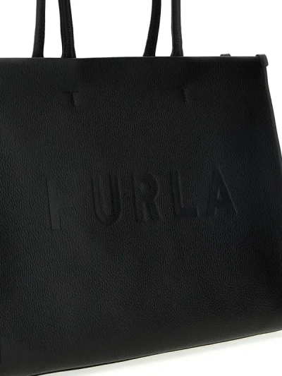 Shop Furla Black Lether Opportunity Tote Bag