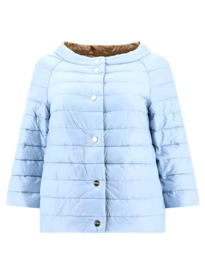 Shop Herno Quilted Reversible Down Jacket In Blue