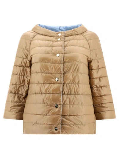 Herno Quilted Reversible Down Jacket In Blue