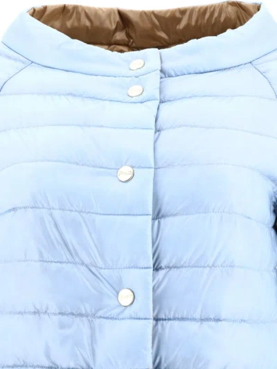 Shop Herno Quilted Reversible Down Jacket In Blue