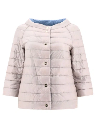 Shop Herno Quilted Reversible Down Jacket In Grey