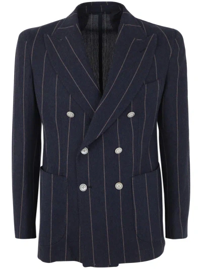 Shop Barba Dynamic Double Breasted Jacket Clothing In Blue