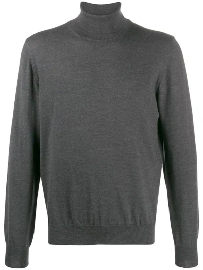 Barba Napoli Knitted Roll Neck In Grey