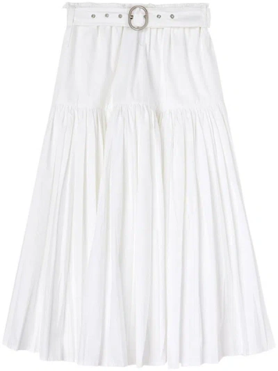 Shop Jil Sander Pleated Skirt In White