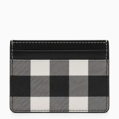 Shop Burberry Black Check Card Holder In Brown