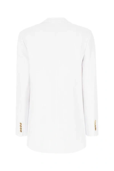 Michael Kors Triacetate Blend Blazer With Flap Pockets In White