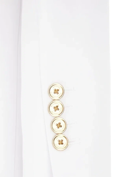 Michael Kors Triacetate Blend Blazer With Flap Pockets In White