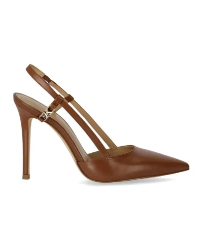 Shop Michael Kors Veronica Luggage Slingback Pump In Leather