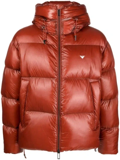 Shop Emporio Armani Down Jacket Clothing In Red