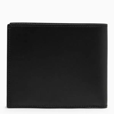 Shop Ferragamo Black Bi-fold Wallet With Logo In Multicolor
