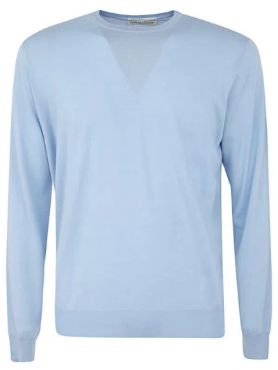 Shop Filippo De Laurentiis Wool Silk Cashmere Long Sleeves Crew Neck Sweater Clothing In Blue
