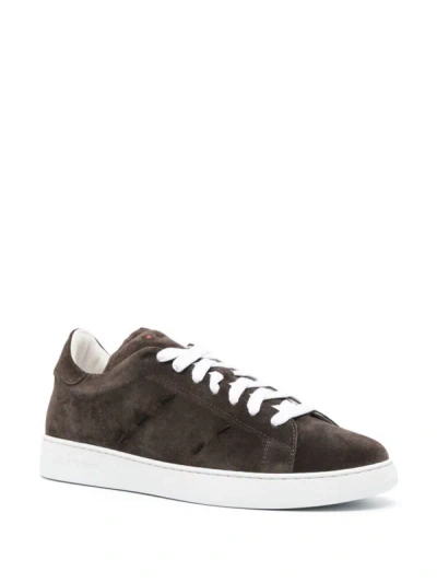 Shop Kiton Sneakers Shoes In Brown