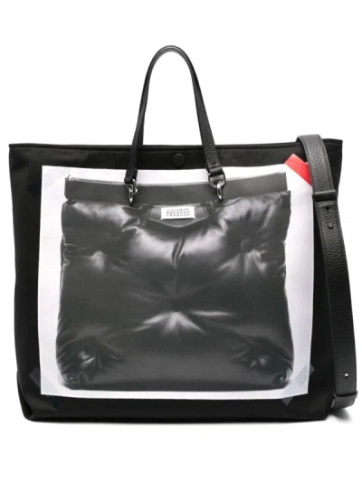 Shop Maison Margiela Glam Slam Trompe Loeil-print Tote Bag In Black
