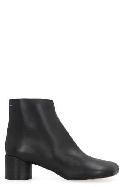 Shop Mm6 Maison Margiela Anatomici Leather Ankle Boots In Black