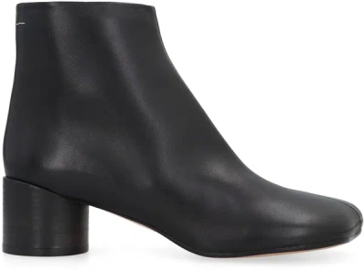 Shop Mm6 Maison Margiela Anatomici Leather Ankle Boots In Black