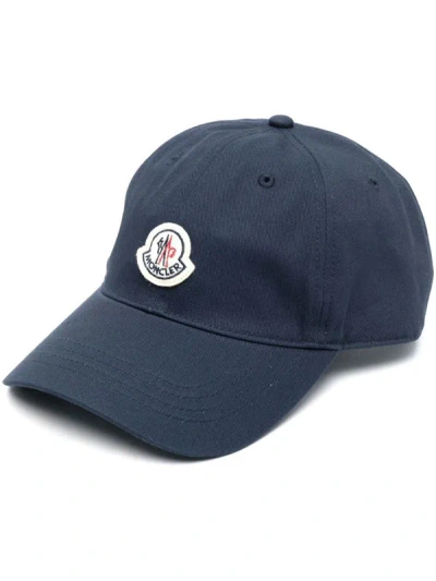 Shop Moncler Baseball Cap Accessories In Blue