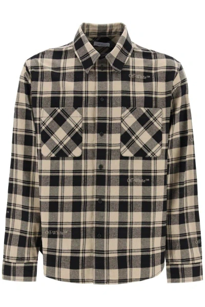 Shop Off-white Check Flannel Shirt In Multicolor