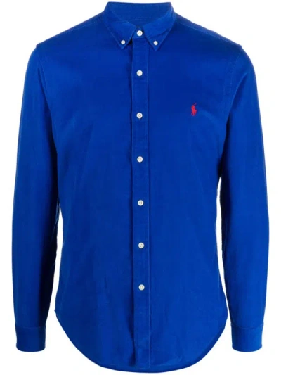 Shop Polo Ralph Lauren Corduroy Long Sleeve Sport Shirt Clothing In Blue
