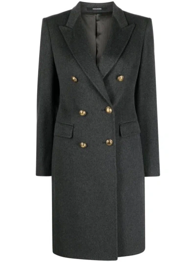 Shop Tagliatore Paris Double Breasted Coat Clothing In Grey